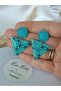 Women's Steel Earring Apparatus Geometric Patterned Blue Turquoise Handmade Polymer Clay Colorful Earrings