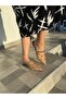 Alice Pointed Toe Nude Women's Slippers with Gold Drop Accessories