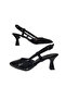 Black Women's Goblet Heeled Stylish Patent Leather Shoes