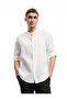 Long Sleeve Regular Fit Judge Collar Linen Shirt - 2