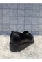 Napa 092 Women's Black Genuine Leather Comford Buckle Detail Wedge Heel Daily Orthopedic Casual Shoes - 5