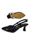 Black Women's Goblet Heeled Stylish Patent Leather Shoes - 4