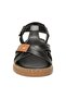 D25Ys-2440 Women's Genuine Leather Comfort Sandals Black - 3