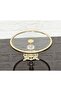 Glass Round Small Serving Plate 20 cm - Presentation Cast Gold Frame and Cast Foot - 5