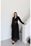 Women's Imported Fabric Collar Accessory Detail Belted Bottom Guipure Special Design Dress - 2