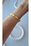 Stainless Steel Stone Handcuff Bracelet