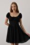 Mini Dress with Waist Corset - Black