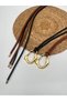 Set of 2 Gold Buckle Knot Detailed Women's Belt Jacket Belt Shirt Belt