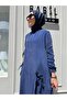 Women's Cupro Suit Indigo with Slit Detail - 4