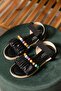 Elen Gathered Bead Detailed Women's Sandals - 4
