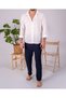 Men's Colorful Special Production Spacious Oversize Wrinkle Fabric Bottom Top Shirt Jogger Suit - 2