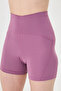 Pink High Quality Gathering High Waist Short Biker Leggings - 4