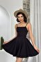 Women's Black Strap Flared Back Tie Mini Homecoming Dress 362 - 4