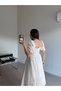 White Fisto Detailed Gipeli Brode Dress - 4