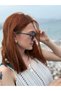 Navy Blue Matte Round Framed Brand Model Unisex Sunglasses - 2