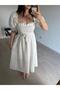 White Fisto Detailed Gipeli Brode Dress - 3