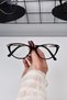 51-18-142 Cat Eye Metal Transparent Women Men Unisex Blue Light Protection Blue Block Screen Glasses - 3