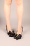 حذاء BOW Bow Satin Stiletto باللون الأسود - 3