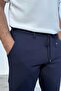 Men's Side Pockets Elastic Waist Lace-Up Comfortable Fit Fabric Relaxed Pants - 4