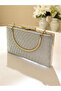 Laser Patterned Gold Gold Dore Color Women's Evening Dress Bag Wedding Engagement Graduation - 7