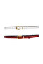 100% Genuine Leather Set of 2 Gold Color Set Buckle 2cm Women's Belt Red, White _ Big_Gold - 8