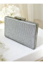 Dot Pattern Silver Gray Lame Color Women's Evening Dress Bag Wedding Engagement Graduation