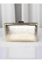 New Model Gold Color Shiny Patterned Chain Strap Handle Women's Evening Dress Bag Wedding Engagement Graduation - 2