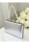 New Model Silver Color Shiny Patterned Chain Strap Handle Women's Evening Dress Bag