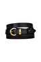 100% Genuine Leather Gold Color Suit Bridge Black Women's Belt 2cm Fits All Clothes_Ki̇li̇k-Gold - 8