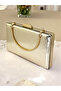 New Model Gold Color Shiny Patterned Chain Strap Handle Women's Evening Dress Bag Wedding Engagement Graduation - 3