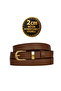 100% Genuine Leather Gold Color Suit Bridge Brown Women's Belt 2cm Fits All Clothes_Düz-Gold