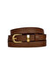 100% Genuine Leather Gold Color Suit Bridge Brown Women's Belt 2cm Fits All Clothes_Düz-Gold - 8