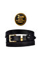 100% Genuine Leather Gold Color Suit Bridge Black Women's Belt 2cm Fits All Clothes_Kare-Gold