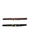 100% Genuine Leather Set of 2 Gold Color Set Buckle 2cm Women's Belt Dark Brown, Black_ Kare_Gold - 8