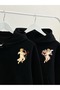 Eros Lover Couple Combination - Black Printed Oversize Hooded Sweatshirt