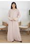 Pink Korean Nida Abaya with Frilled Cuffs - 2