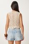 Lace Lacing Detailed Knitwear Vest Cream Lrg0025 - 6