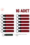 Wedding Events Gift for Guest, Set of 16, Personalized Written Leather Keychain, Red & Green