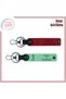 Set X2, Red-Green, Personal Leather Keychain with Turkish Lettering Design with Name Written on It