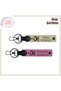 Personal Gift with Lover's Name, Crescent Star Wolf Gokturk Themed Leather Keychain Set, S Coffee-Pink