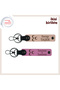 Name Addable Gift – Personal Keychain Set with Three Crescent Motifs, Puppy Mouth-Pink