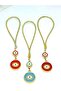 Gilded Dark Orange Metal Round Evil Eye Beaded Car Mirror Ornament Car Charm Evil Eye Protection - 7
