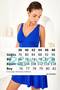 Uv Protection V-Neck Dress Swimsuit Skirted Swimsuit Swimmer Swimwear 4153 Cobalt Blue - 4