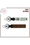 X2 Set, White-Brown, Sparkling Gift Ayyıldız Kurt Göktürk Themed Keychain with First Name and Last Name Written
