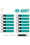 Special Customer Promotion for All Workplaces, Set of 48, Brand Writable Keychain, K Turquoise & Black