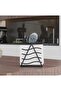 Service Presentation Set Napkin Holder + Trivet + Bread Bowl Stainless Metal Matte Black 3-Piece Kitchen and Tableware Set - 5