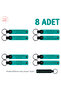 Name Written Leather Gift Keychain, Dark Turquoise & Black, Newborn Baby Gift, Set of 8