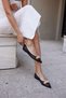 Rui̇z Women's Black Tul Detail Golden Buckle Ballet - 4