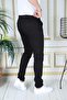 Men's Black Slim Fit Flexible Lycra Dobby Linen Lace-Up Belted Stylish Trousers with Elastic Waist - 4