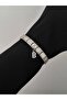 Steel B Letter Zircon Stone Italian Charm Bracelet - 3